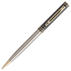 Caneta-Crown-Veneto-Esferografica-Prata-e-Preto-frente