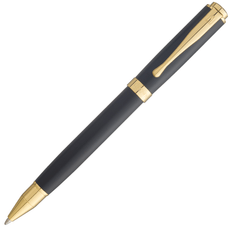 Caneta-Crown-Baron-Esferografica-Preta-Com-Dourado-frente